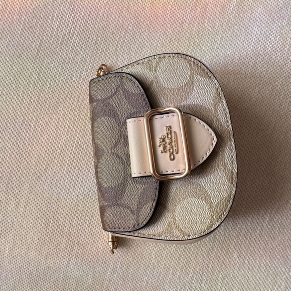 Coach Morgan Card Case Chain Purse Canva - Picture 3 of 4